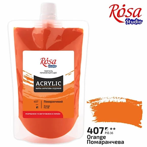 Фарба акрилова Оранжева 323200407 (код 407), 200 мл