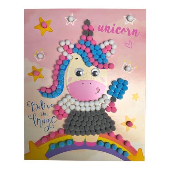 Набір для творчості мозаїка з помпонів "Єдиноріг" НТ-35-07