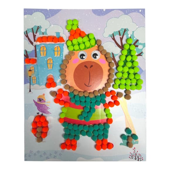 Набор для творчества мозаика из помпонов "Капибара" НТ-35-08