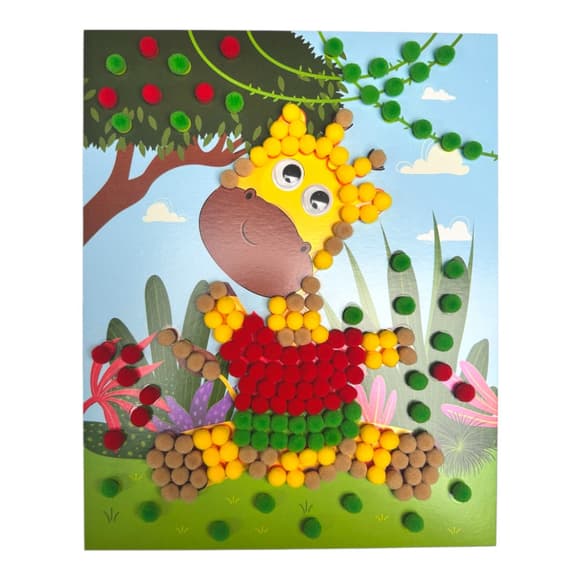 Набор для творчества мозаика из помпонов "Жирафик" НТ-35-09