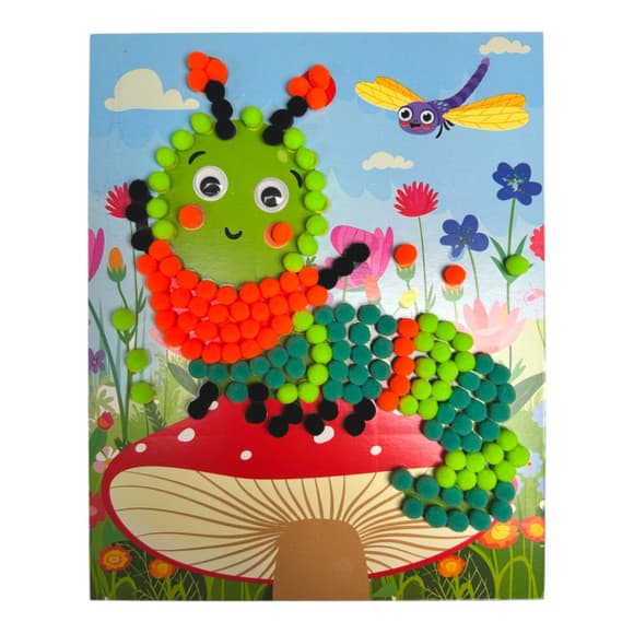 Набор для творчества мозаика из помпонов "Гусеничка" НТ-35-10