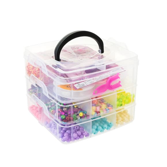 Набір для плетіння прикрас 330-147 триповерховий бокс, бісер, намистини