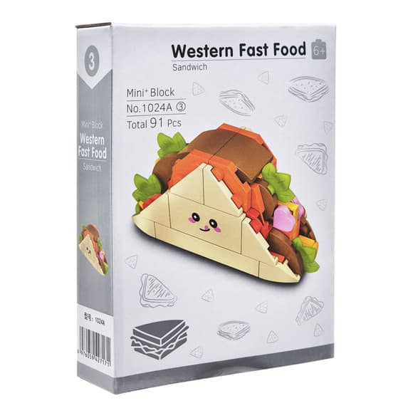 Конструктор дитячий "Western fast food: Sandwich" 1024A-3, пластик, 91 деталь