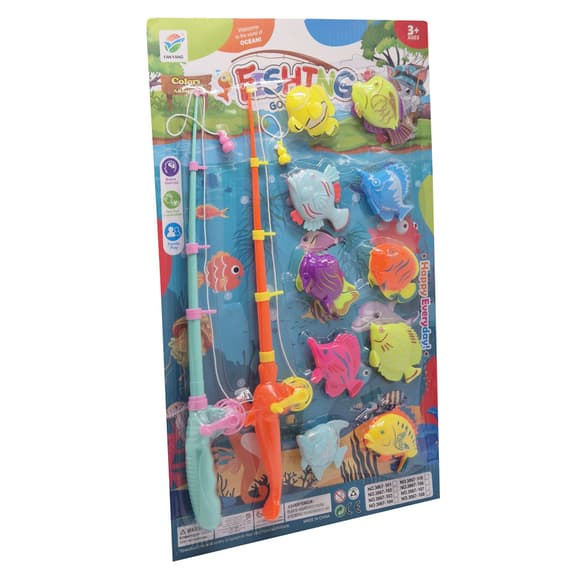 Рибалка на магніті 3067-108(Turquoise-Orange) 2 вудки, 10 різнокольорових рибок
