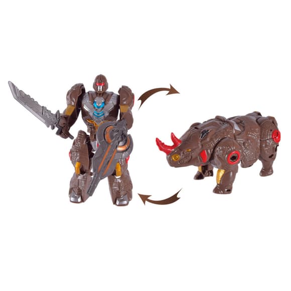 Дитячий робот-трансформер Justice Rhinos 168-82(Brown) робот-носоріг