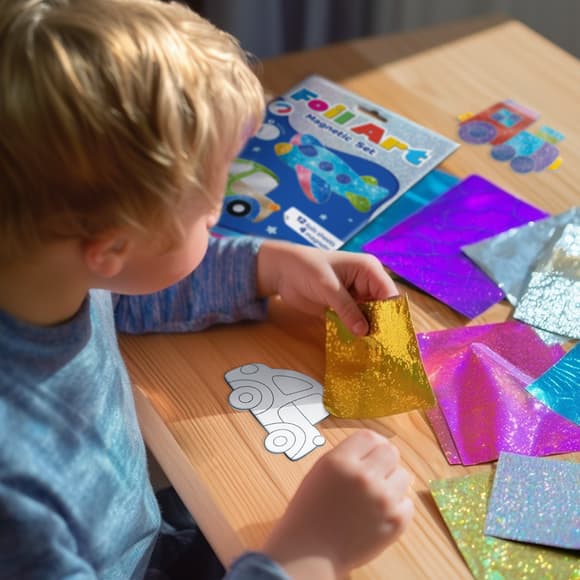 Магнітний набір для творчості з фольгою "Транспорт" 200308, 4 магніти