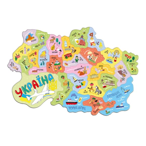 Дитячий пазл "Магнітна карта України" 200241, 28 елементів