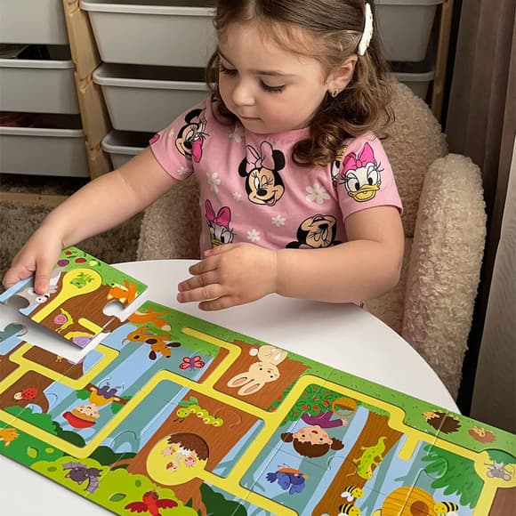 Дитячий пазл-лабіринт "Моя мандрівка лісом" 300585, 10 великих елементів