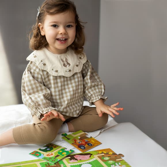 Дитячий пазл-лабіринт "Моя мандрівка фермою" 300586, 10 великих елементів