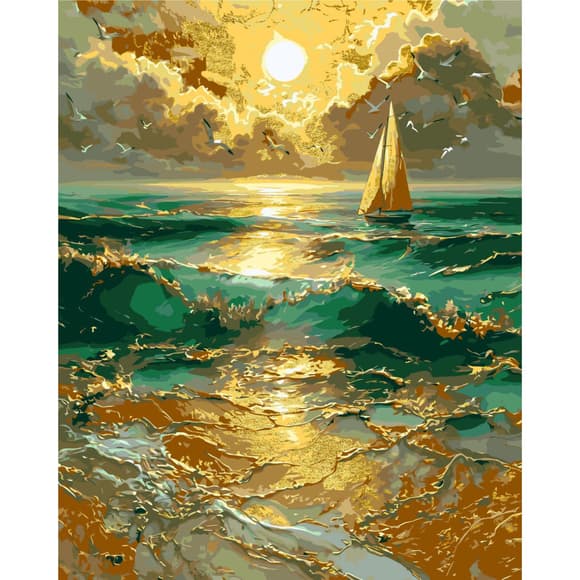 Картина по номерам "Одинокий парус" LW30610-01 с красками металлик 40х50 см