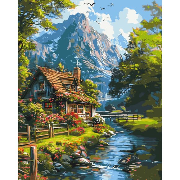 Картина по номерам "Тихая горная жизнь" LW3438, 40х50 см