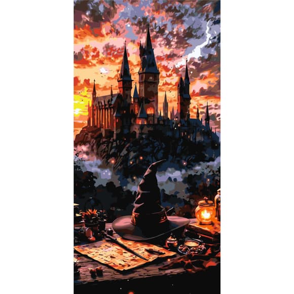 Картина по номерам "Атмосфера магии Хогвартс" LW5172, 40х80 см
