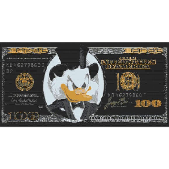 Алмазна мозаїка "Скрудж Макдак долар чорний" OD3287, 40х80 см