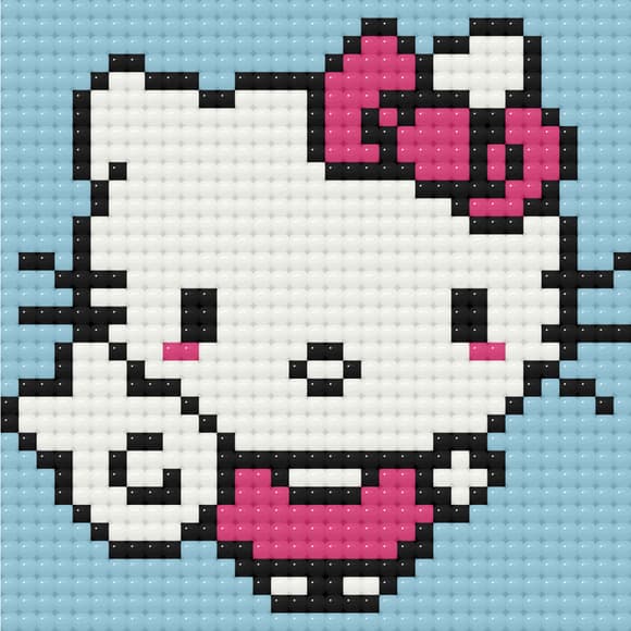 Алмазна мозаїка міні "Hello Kitty Хеллоу Кітті" ODM0111, 10х10 см