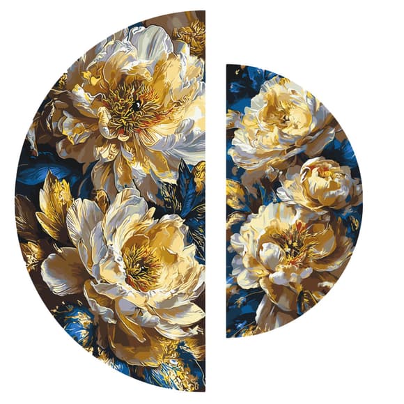 Картина за номерами "Королівські півонії" OSR1017 з фарбами металік 67х67 см