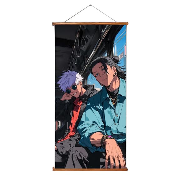 Інтер'єрна картина Гобелен "Гето Сугуру та Сатору Годжо" OT1022, 40х80 см