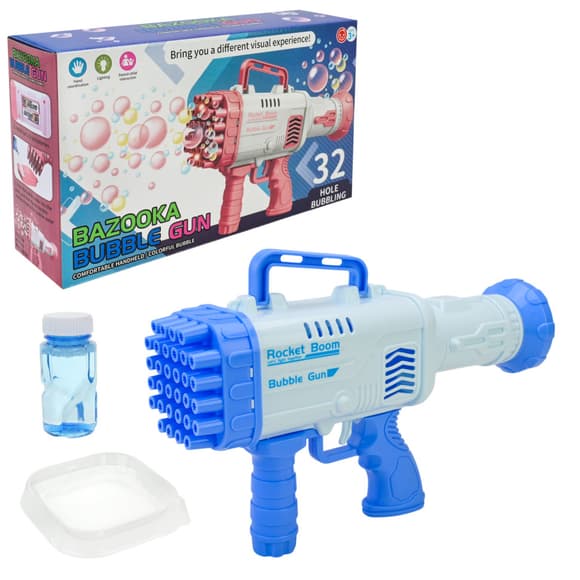 Генератор мильних бульбашок Бластер 009(Blue) 1 ємність з мильною рідиною та тарілочка