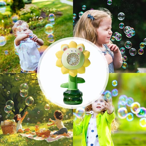 Мильні бульбашки Flower Bubble Machine BJC-5A(Bear-Yellow) зі світлом