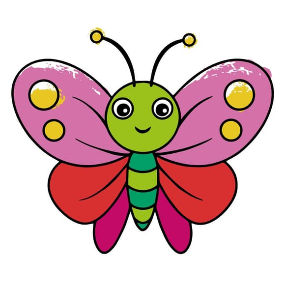 Розпис по полотну пальчиковими фарбами "Файний метелик" 15622-AC 25х25 см