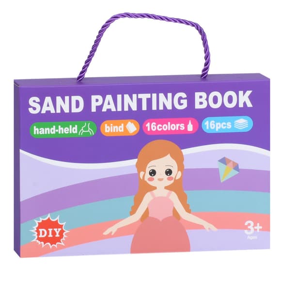 Набір для малювання піском "Принцеси" LY63001A-C-B(Violet) пісок 16 кольорів, 16 карток
