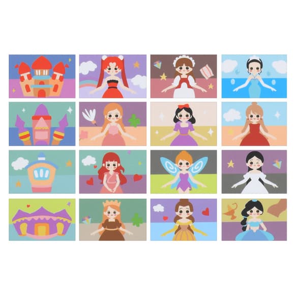 Набір для малювання піском "Принцеси" LY63001A-C-B(Violet) пісок 16 кольорів, 16 карток