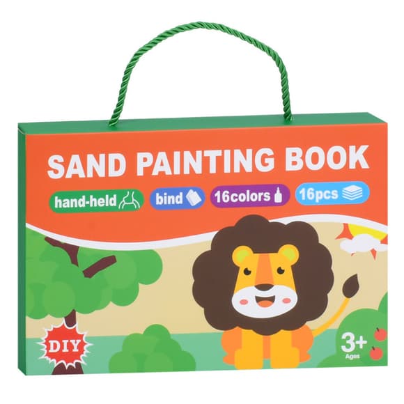 Набір для малювання піском "Тварини" LY63001A-C-B(Green) пісок 16 кольорів, 16 карток