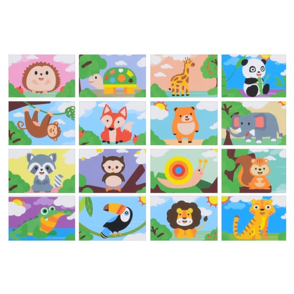 Набір для малювання піском "Тварини" LY63001A-C-B(Green) пісок 16 кольорів, 16 карток