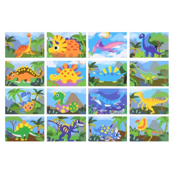 Набір для малювання піском "Динозаври" LY63001A-C-B(Blue) пісок 16 кольорів, 16 карток