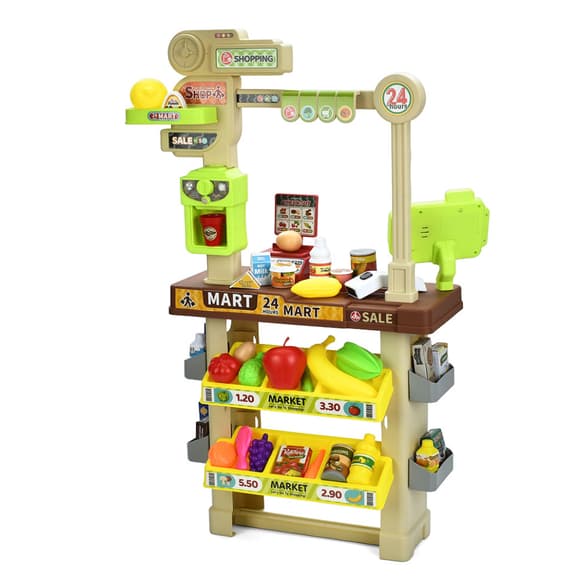 Ігровий набір Магазин 922-204 каса, сканер, звук, світло, продукти, 61 предмет