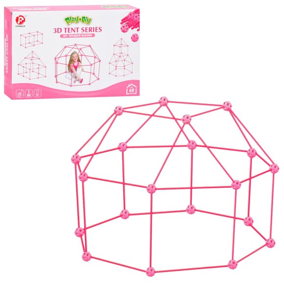 Дитячий конструктор-намет 3D Tent Series 137-1(Pink) 68 деталей, каркасний