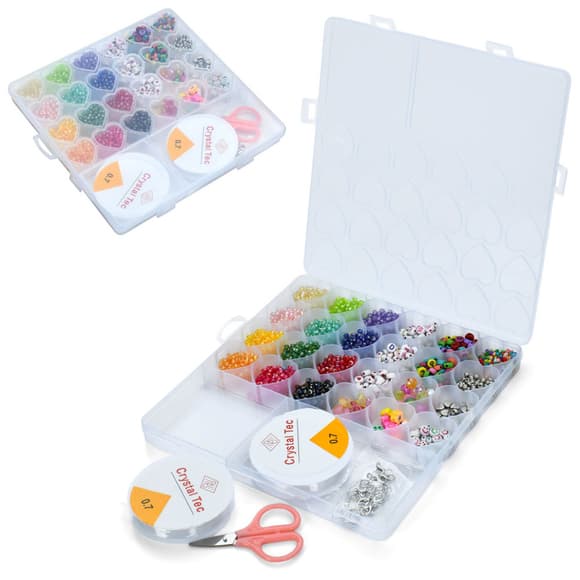 Набір для творчості Бісер A103-13K намистини з літерами, паєтки, ножиці