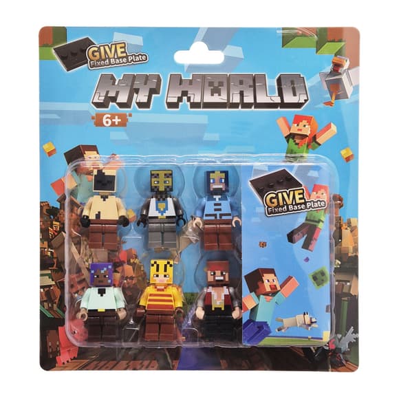 Набір фігурок з гри Майнкрафт NG 1057-1, 6 персонажів з аксесуарами