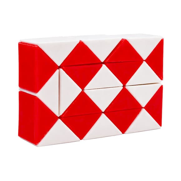 Головоломка Змійка Рубіка IGR67(Red) маленька 3,5x5,5 см, двокольорова