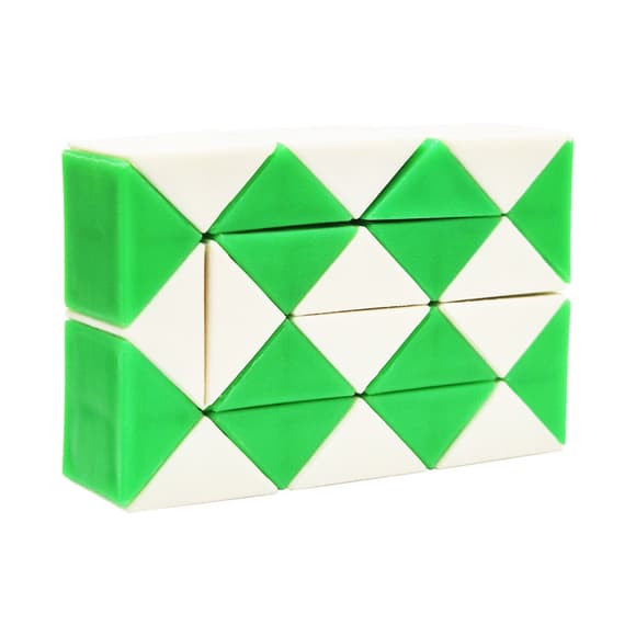 Головоломка Змійка Рубіка IGR67(Green) маленька 3,5x5,5 см, двокольорова