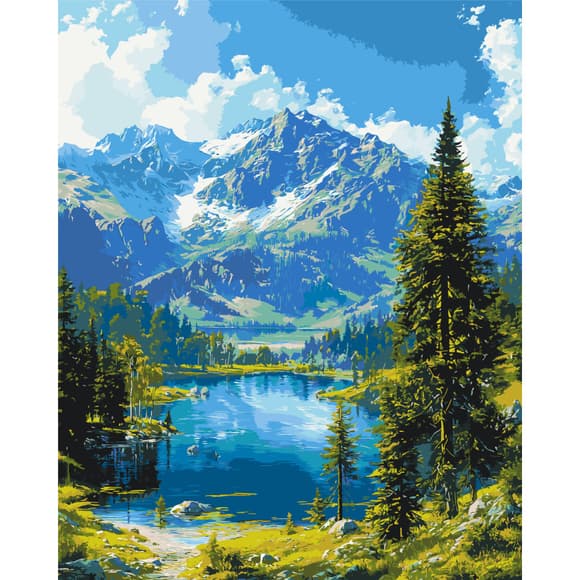 Картина по номерам "Горный покой" LW30990, 40х50 см