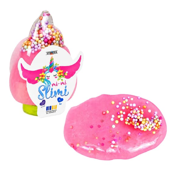 Детский слайм Mi-mi Slimi Рожок с шариками 71826ST(Pink) в баночке 100 г