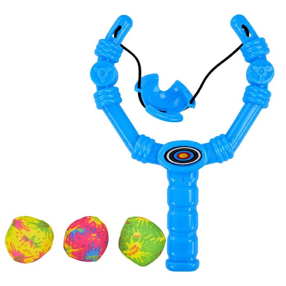 Детская Рогатка XG88-23(Blue) 3 мягких шарика, в сетке