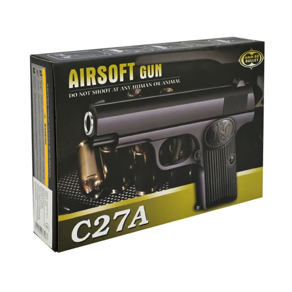 Детский игровой Пистолет C27A металл/пластик, стреляет пульками 6 мм