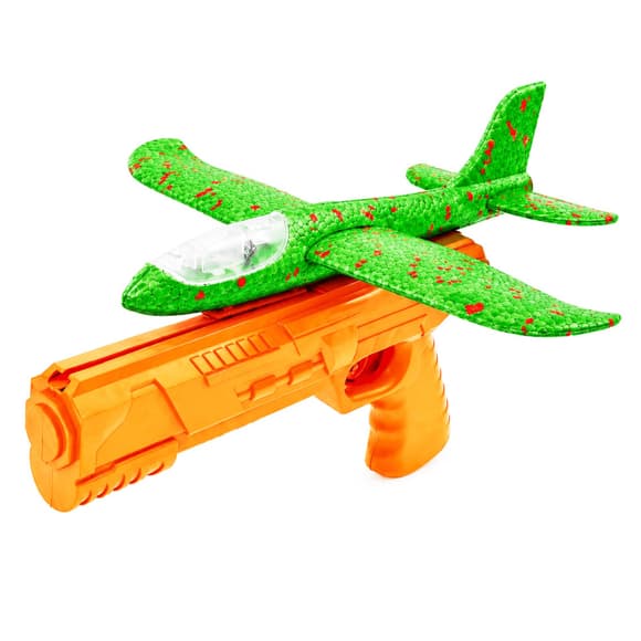 Игровой набор Самолетик на запуске TD202375(Green-Orange) 23 см, со светом