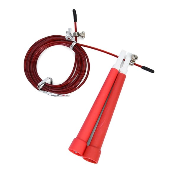 Скакалка скоростная MS 3765(Red) 290 см, ручка пластик, веревка резина+металл