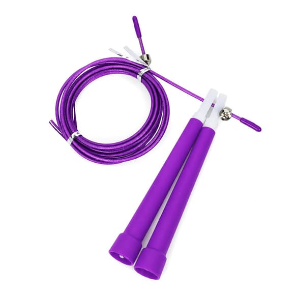 Скакалка скоростная MS 3765(Violet) 290 см, ручка пластик, веревка резина+металл