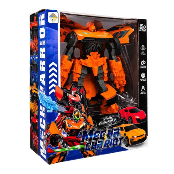 Детская игрушка Трансформер HY-3344(Orange) робот 18 см+машина