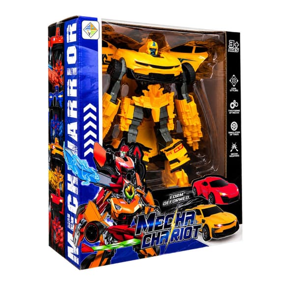 Детская игрушка Трансформер HY-3344(Yellow) робот 18 см+машина