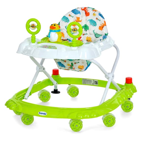 Дитячі Ходунки M 3168-1(Green) музичні та світлові ефекти, зі стопором