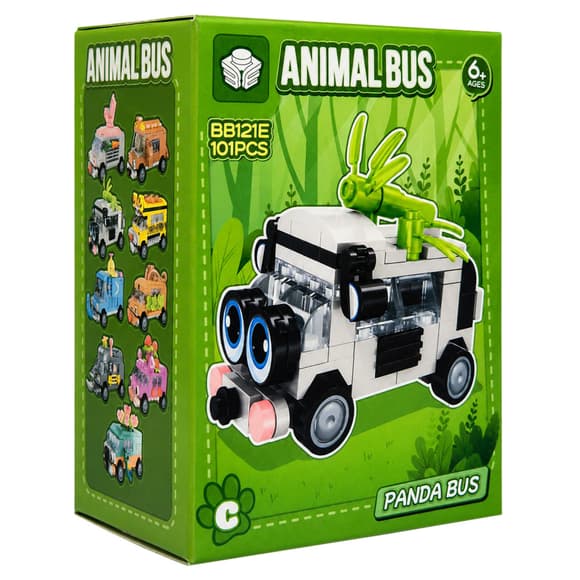 Детский конструктор Panda Bus BB121E-C серии "Animal Bus", 101 деталь