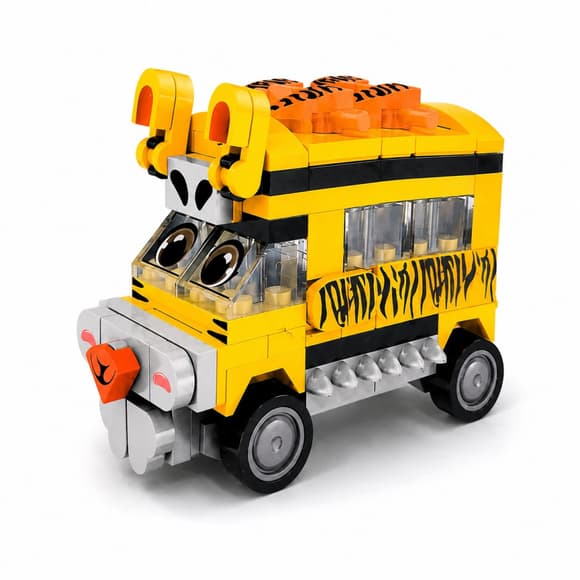 Детский конструктор Tiger Bus BB121E-D серии "Animal Bus", 113 деталей