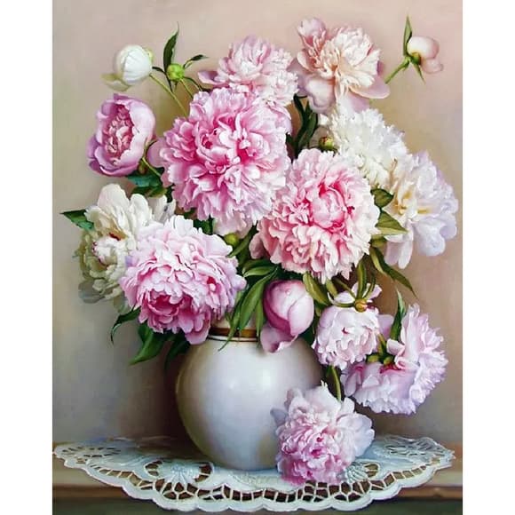 Картина по номерам "Пионы в вазе" LW3068, 40х50 см