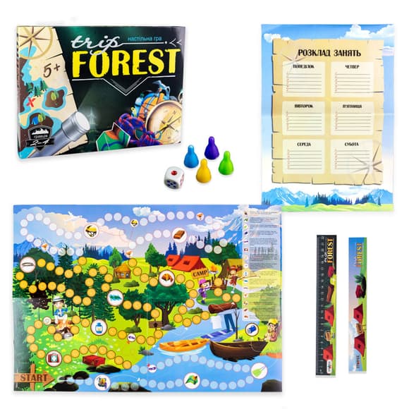 УЦІНКА! Настільна гра-бродилка "Trip Forest" Strateg 30553-UC ігрове поле, 4 фішки, кубик