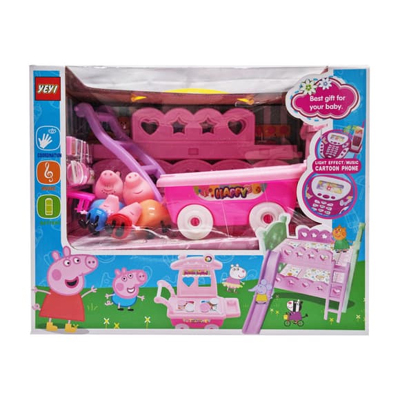 УЦЕНКА!!! Игровой набор "Свинка Пеппа с семьей" Bambi YM603A-UC с тележкой
