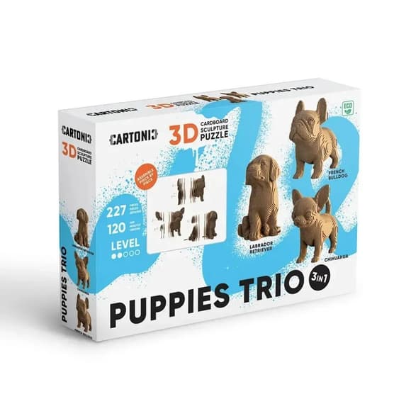 Картонный конструктор 3D Puzzle "PUPPIES TRIO" CARTPUPPIES 227 деталей